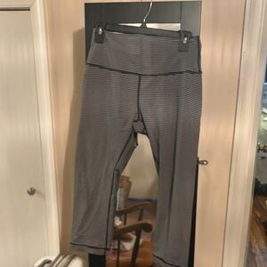 Lululemon Athletica Black and Gray Striped Leggings